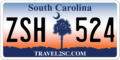 SC license plate ZSH524