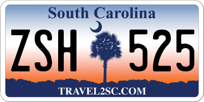 SC license plate ZSH525