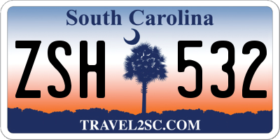 SC license plate ZSH532