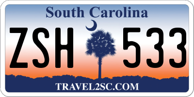 SC license plate ZSH533