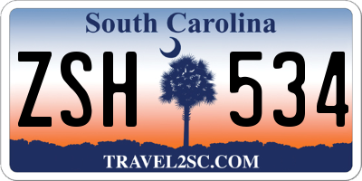 SC license plate ZSH534