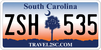 SC license plate ZSH535