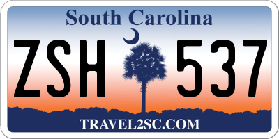 SC license plate ZSH537
