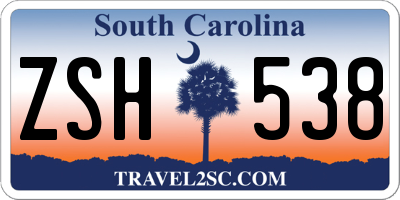 SC license plate ZSH538
