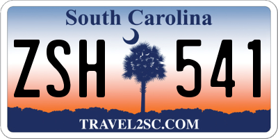 SC license plate ZSH541