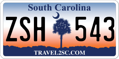 SC license plate ZSH543