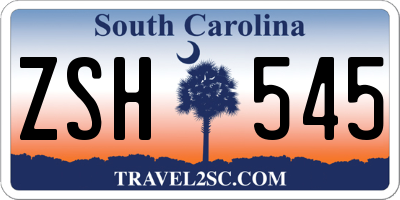 SC license plate ZSH545