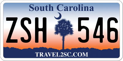 SC license plate ZSH546