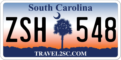 SC license plate ZSH548