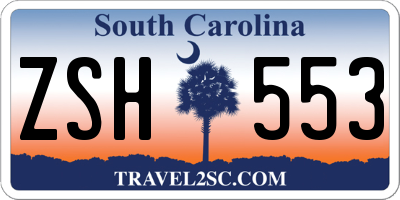 SC license plate ZSH553
