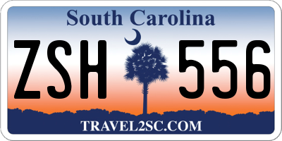 SC license plate ZSH556