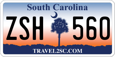 SC license plate ZSH560