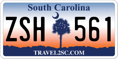SC license plate ZSH561