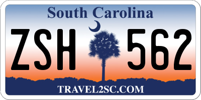 SC license plate ZSH562