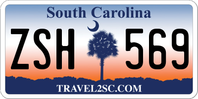 SC license plate ZSH569