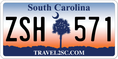 SC license plate ZSH571