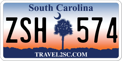 SC license plate ZSH574