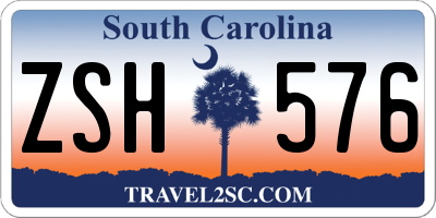 SC license plate ZSH576