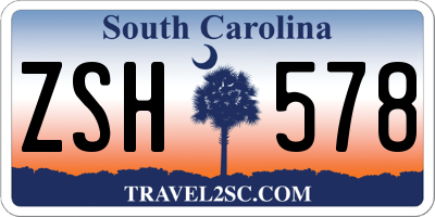 SC license plate ZSH578