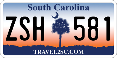 SC license plate ZSH581