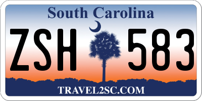 SC license plate ZSH583