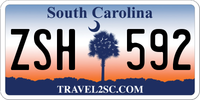 SC license plate ZSH592