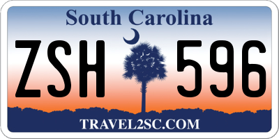 SC license plate ZSH596