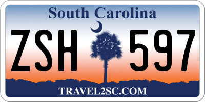 SC license plate ZSH597