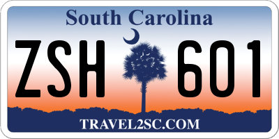 SC license plate ZSH601