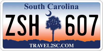 SC license plate ZSH607