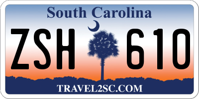 SC license plate ZSH610
