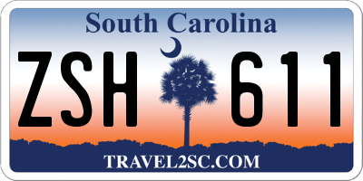 SC license plate ZSH611