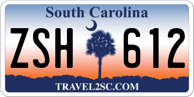 SC license plate ZSH612