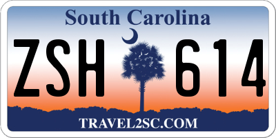 SC license plate ZSH614