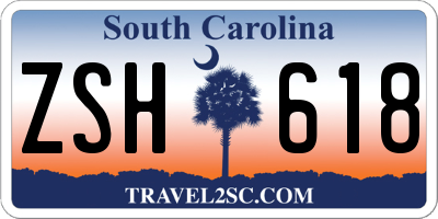 SC license plate ZSH618
