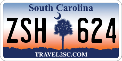SC license plate ZSH624