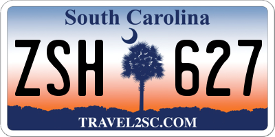 SC license plate ZSH627