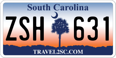 SC license plate ZSH631