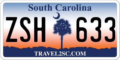 SC license plate ZSH633