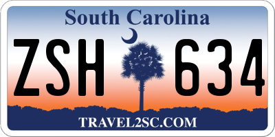 SC license plate ZSH634