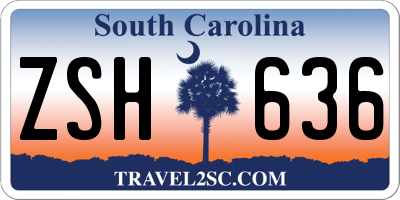 SC license plate ZSH636