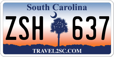 SC license plate ZSH637
