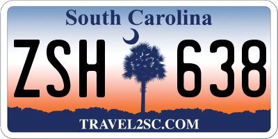 SC license plate ZSH638