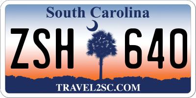 SC license plate ZSH640