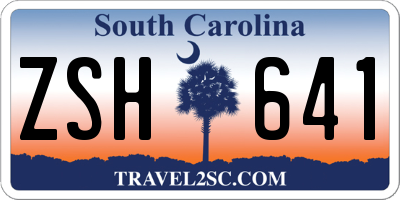 SC license plate ZSH641