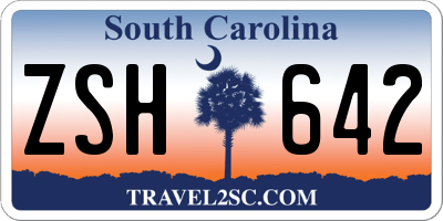 SC license plate ZSH642