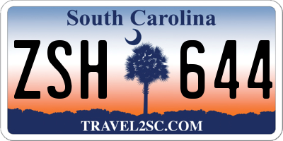 SC license plate ZSH644