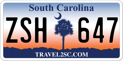 SC license plate ZSH647