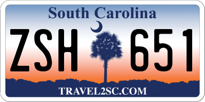 SC license plate ZSH651