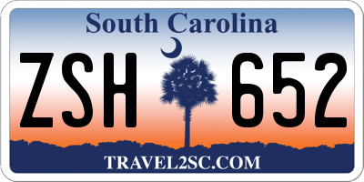SC license plate ZSH652